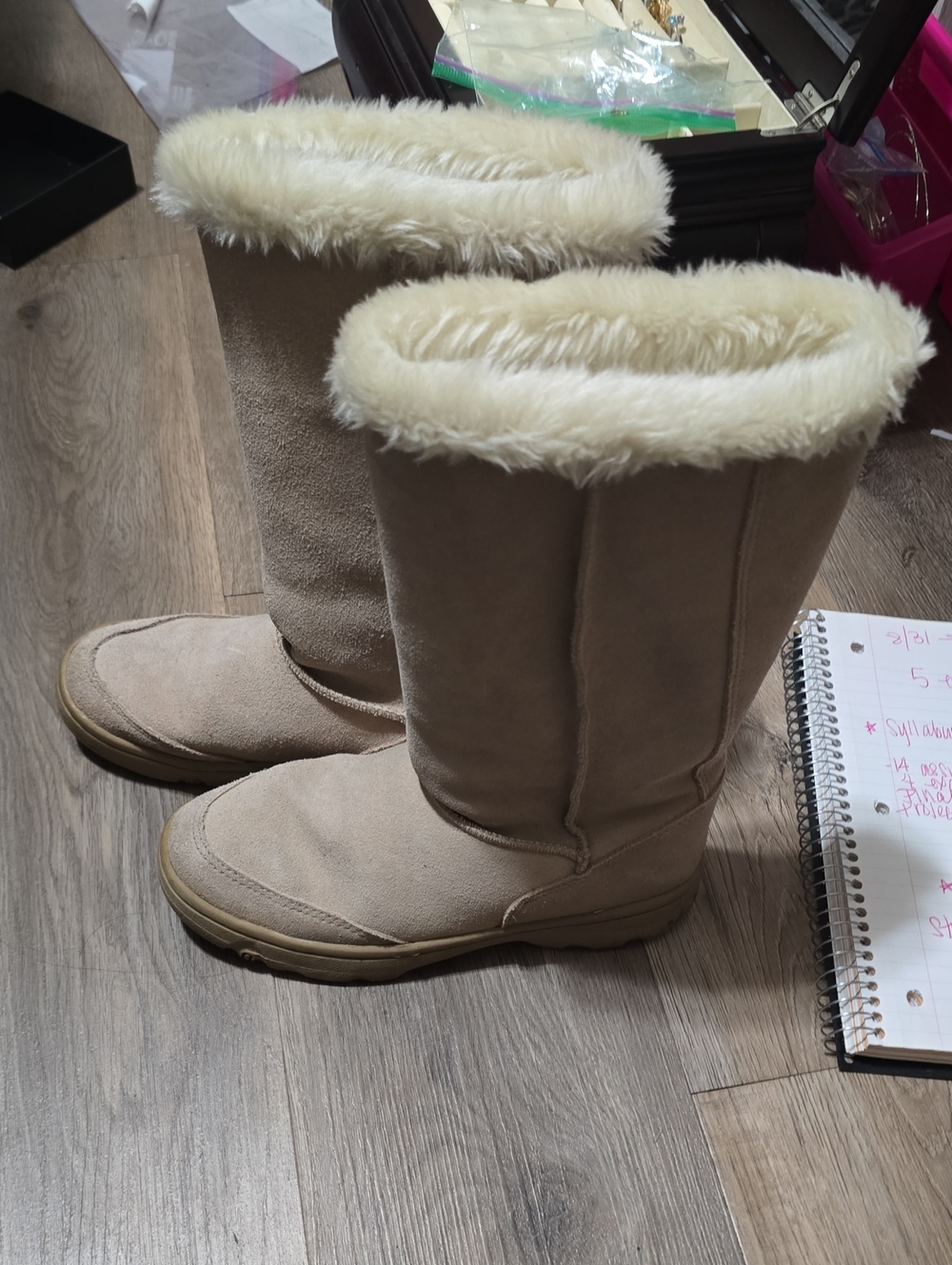 Arizona Jean Company Tall Faux-Fur Winter Boots in Cream